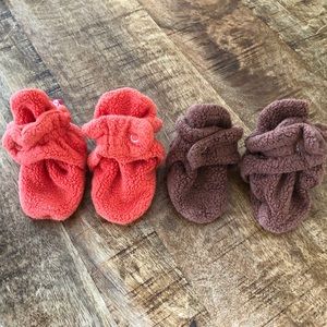 Fleece Zutano Booties SZ 3 months-2 pair